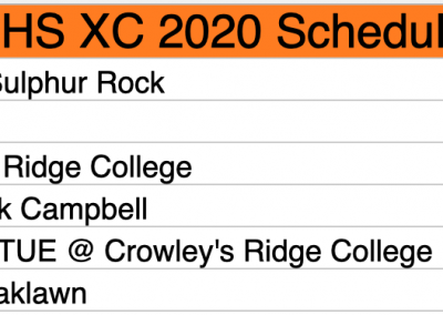 2020 BHS Pioneers XC schedule
